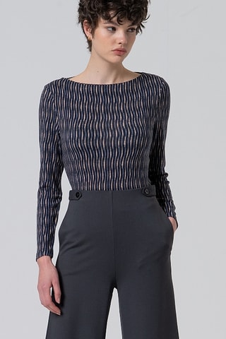 Pantaloni ampi a vita alta - Grigio scuro