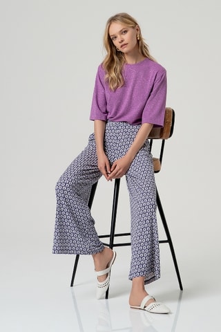 Pantaloni a vita alta - Blu