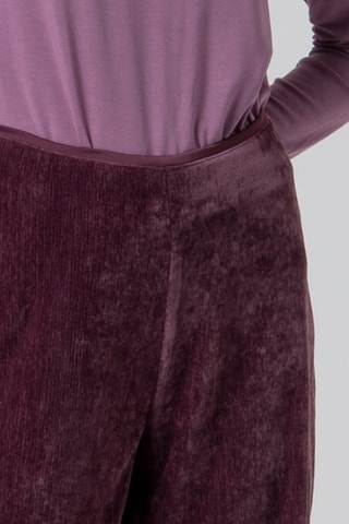 Pantaloni ampi in velluto a vita alta - Indaco