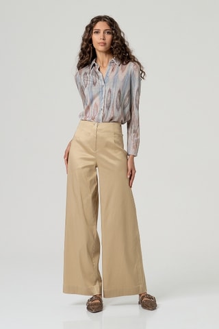 Pantalon taille haute - Beige