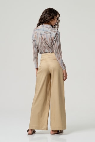 Pantalon taille haute - Beige