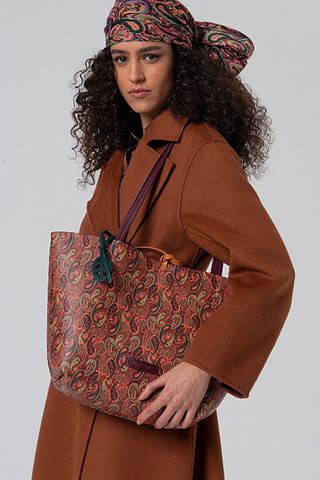Cabas réversible et pochette - Bordeaux