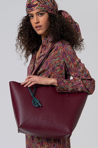 Cabas réversible et pochette - Bordeaux