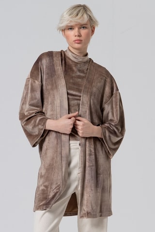 Kimono in velluto - Beige