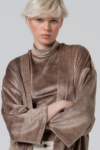 Kimono in velluto - Beige