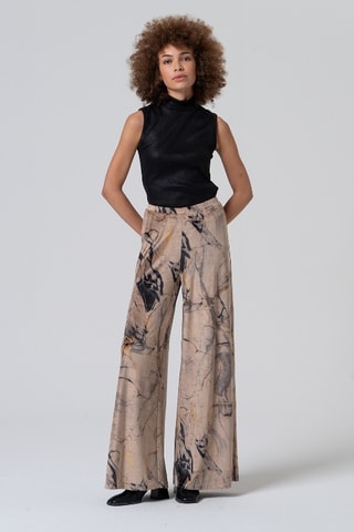 Pantaloni in velluto a vita alta - Multicolore
