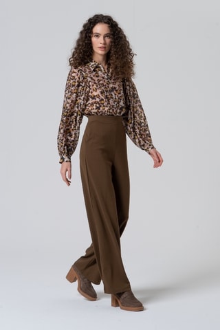 Pantaloni a vita alta - Kaki