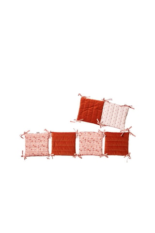 Protector de cuna reversible 2 en 1 - Rojo teja y blanco - Edad recomendada