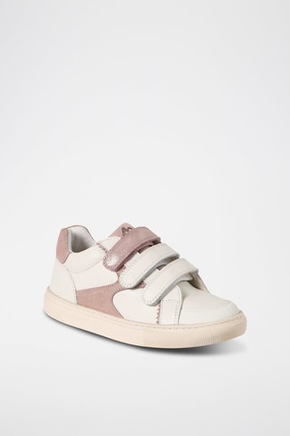 Zapatillas de piel - Blanco y malva