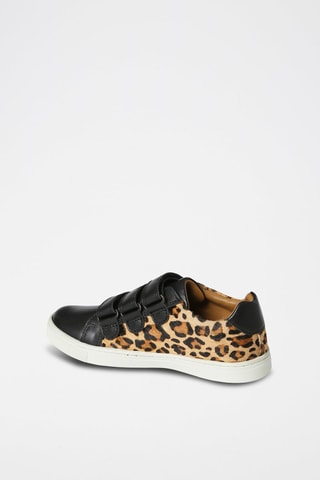 Zapatillas de piel - Negro y marrón