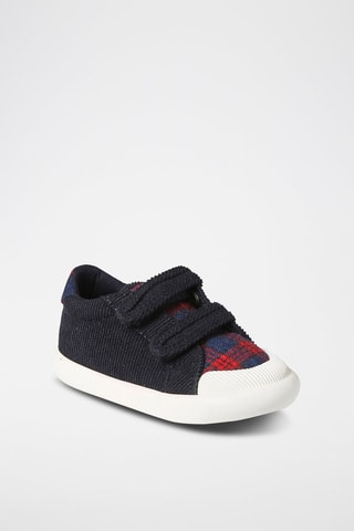 Zapatillas de pana - Azul y rojo