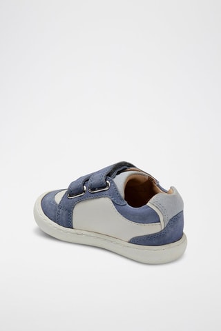 Zapatillas de piel - Crudo y azul marino