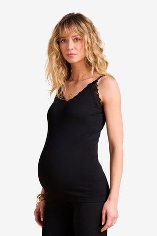 Top de pijama de premamá - Negro