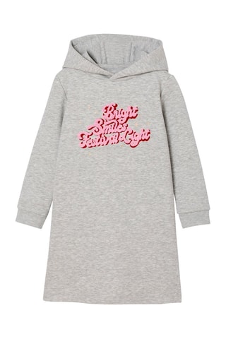 Vestido sudadera con capucha - Gris claro jaspeado