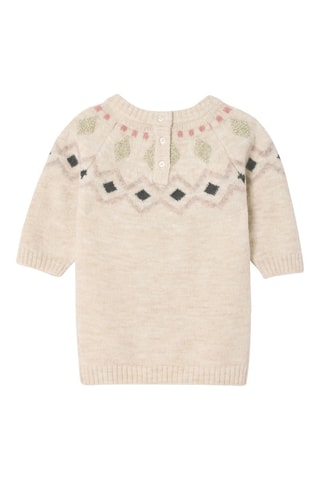 Vestido jersey - Beige claro y verde