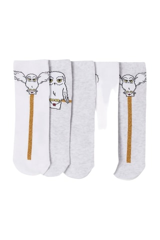 5 pares de calcetines Hedwig Harry Potter - Blanco