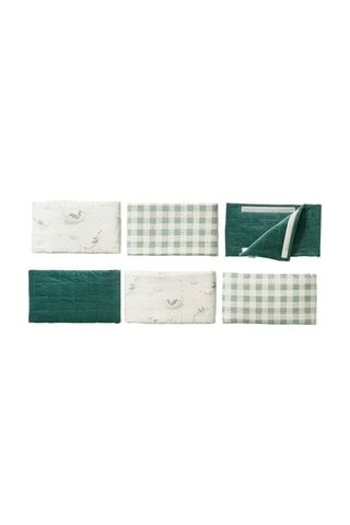 Protector de cuna - Blanco y verde oscuro