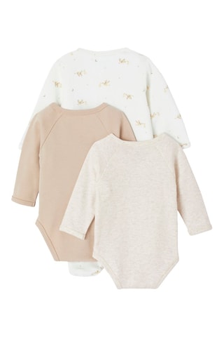 Conjunto de 3 piezas de algodón orgánico - Crudo y beige