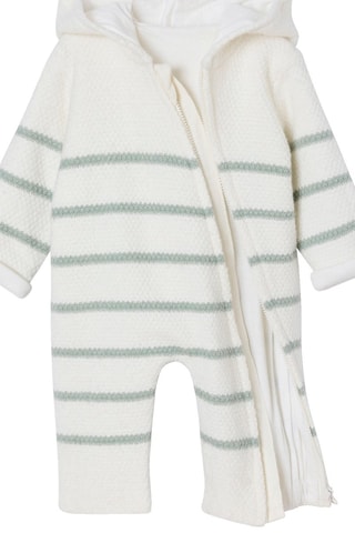 Mono con capucha y calcetines - Blanco y verde