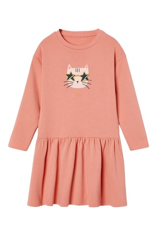 Vestido y leggings - Coral y blanco