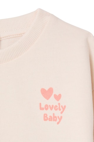 Sudadera y short - Crudo y rosa