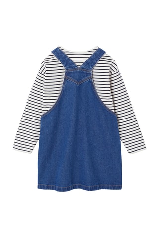 Camiseta y peto vaquero - Azul y crudo