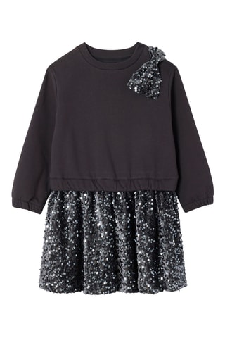 Vestido efecto doble prenda - Antracita
