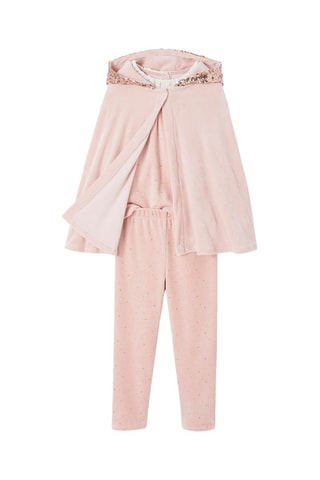 Pijama de 3 piezas de terciopelo - Rosa empolvado