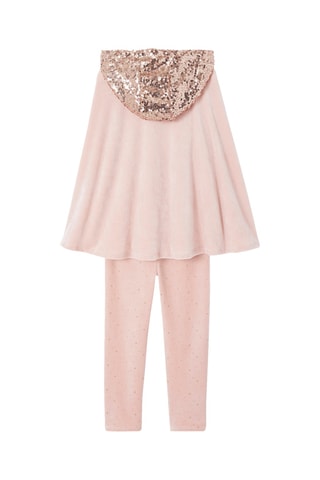 Pijama de 3 piezas de terciopelo - Rosa empolvado