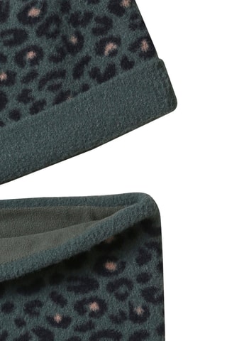 Gorro con borla y cuello - Verde oscuro