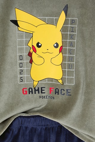 Pijama de terciopelo Pikachu Pokémon - Caqui