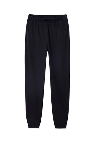 Pijama de 4 piezas - Negro y gris jaspeado