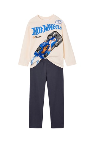 Pijama Hot Wheels - Azul marino y crudo