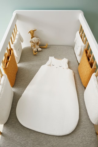 Protector de cuna - Blanco y mostaza