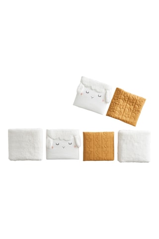 Protector de cuna - Blanco y mostaza