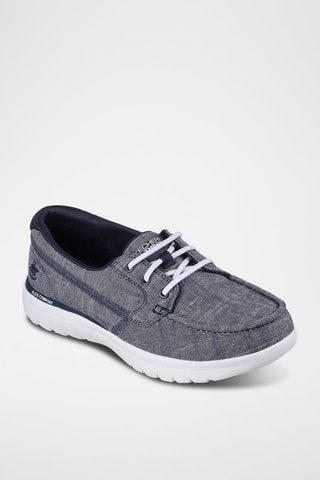Chaussures bateau en lin - Bleu