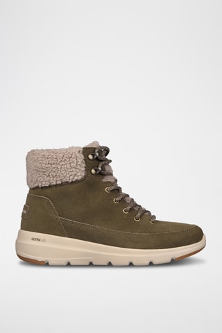 Bottines fourrées en cuir - Kaki