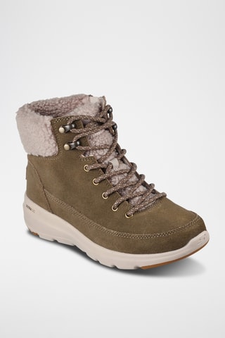 Bottines fourrées en cuir - Kaki
