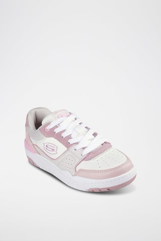 Baskets en cuir - Ecru et mauve