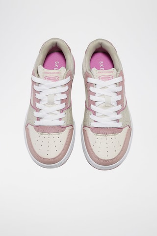 Baskets en cuir - Ecru et mauve