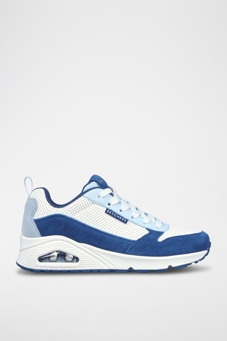 Baskets compensées en cuir - Bleu