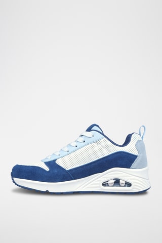 Baskets compensées en cuir - Bleu