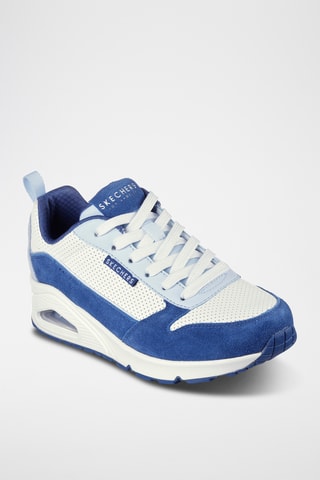Baskets compensées en cuir - Bleu