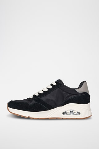 Baskets compensées en cuir - Noir