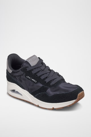 Baskets compensées en cuir - Noir