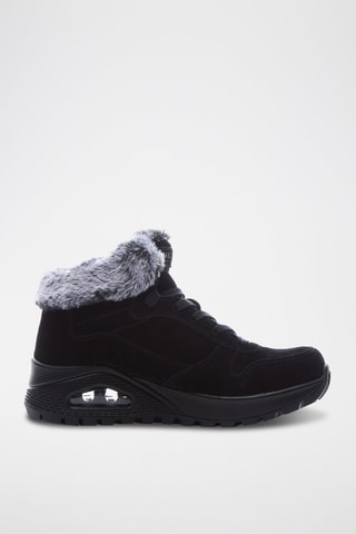 Baskets montantes fourrées en nubuck Uno Rugged - Noir