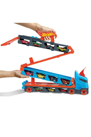 Autotransportwagen met Racebaan Hot Wheels® - Vanaf 4 Jaar