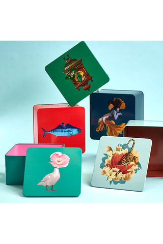 Doosje Diva - 17,7 x 17,7 x 10,2 cm - Groen