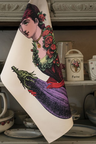 Theedoek Aubergina - Roze