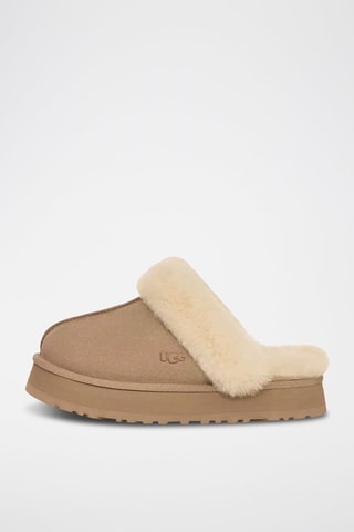Low boots fourrés en nubuck Disquette - Beige